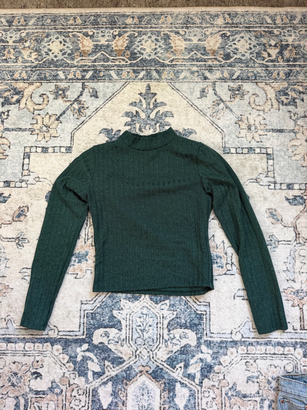 Forest Green Women's Ribbed Knit Sweater
